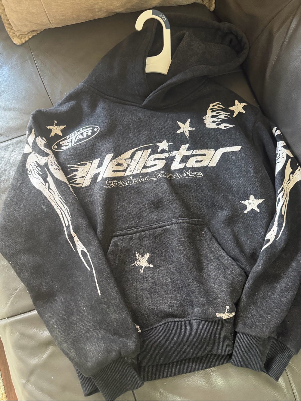Hellstar Black Graphic Crewneck Hoodie for Kids